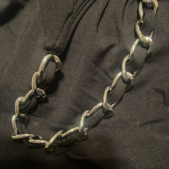 Michael Kors Signature Black Solids Logo Chain One Shoulder Tankini Top | NEW!🖤 - Picture 3 of 5